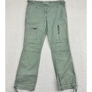 Vtg Polo Jeans Ralph Lauren Pants Womens 14 Faded Olive Military Cargo Utility